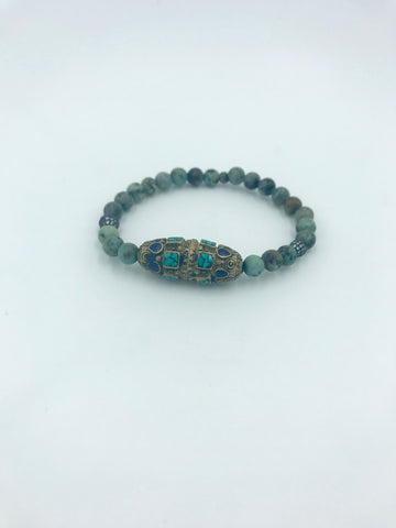 Ethiopian large bead with African Turquoise beads