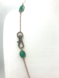 Emerald in Bezel and Rose Gold Chain