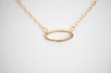 Gold loop with Cubic Zirconia and gold-filled chain