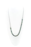 African Turquoise beads with Silver chain - long