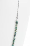 African Turquoise beads with Silver chain - long
