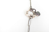Amethyst charm and silver toggle with heart