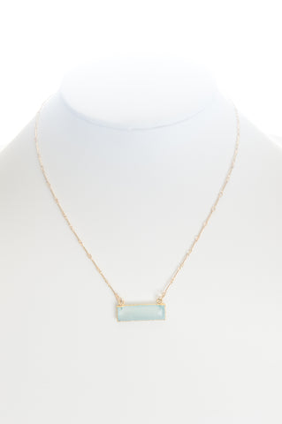 Chalcedony (Aqua) set in gold with gold-filled chain