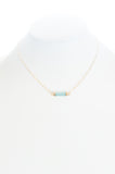 Chalcedony (Aqua) barrel shape set in gold with gold-filled chain