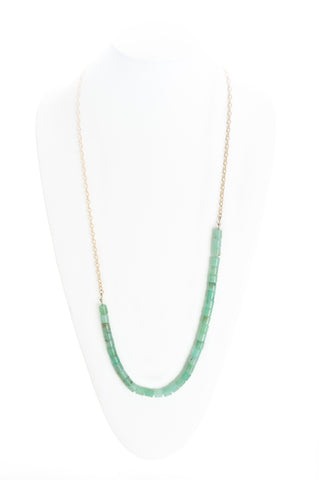 Chrysoprase beads with gold chain