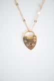 Gold heart-shaped locket and gold-filled chain