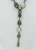 Labradorite and Pearl Bezel chain with Labradorite pendant