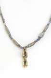 Labradorite and Sapphire beads and charm