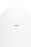 Lapis Lazuli barrel shape set in silver with silver-filled chain