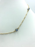 Moonstone choker with gold-filled chain