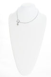 Silver choker chain with toggle and heart charm