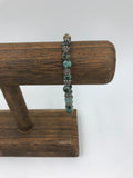 African Turquoise bracelet with silver spacer beads