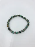 African Turquoise bracelet with silver spacer beads