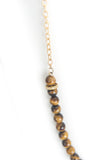 Tiger Eye beads and gold pave Cubic Zirconia beads with gold chain.