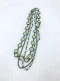 3-strand choker with Green Amethyst, Silver, Monalisa Rosary Chain