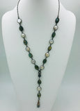 Labradorite and Pearl Bezel chain with Labradorite pendant
