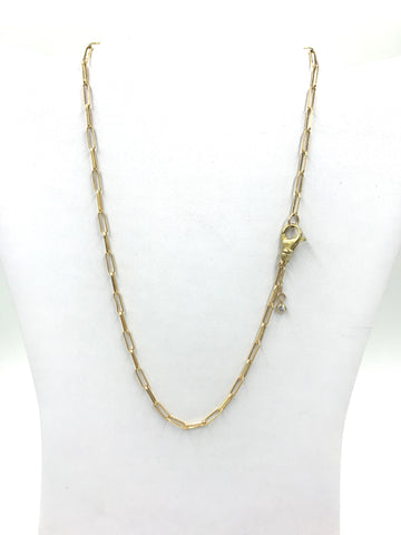 Paperclip gold chain necklace