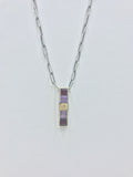 One-of-a-Kind Sterling Silver Vertical Pendant with Semi-Precious Stones